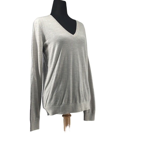 CLUB Monaco merino wool sweater fine knit Color block two tone sz M - Picture 1 of 11